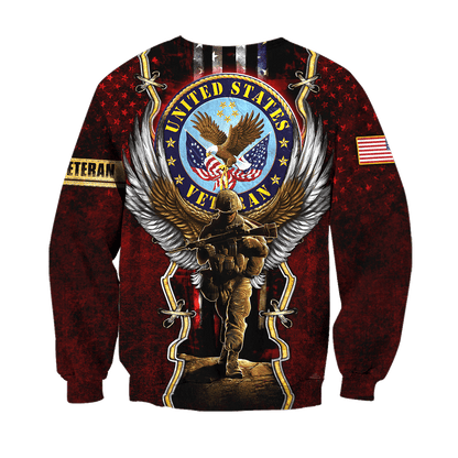 US Veteran - Eagle And The Solider 3D All Over Printed Unisex Shirts MON25082201-VET , Gifts for veterans
