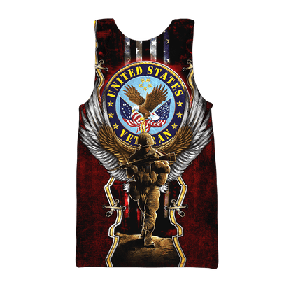 US Veteran - Eagle And The Solider 3D All Over Printed Unisex Shirts MON25082201-VET , Gifts for veterans