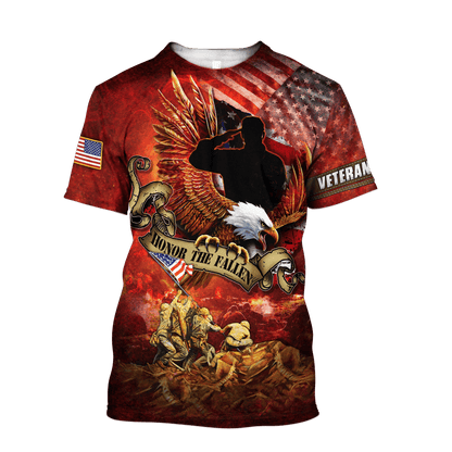 US Veteran - Honor The Fallen 3D All Over Printed Unisex Shirts MON24082201-VET , Gifts for veterans