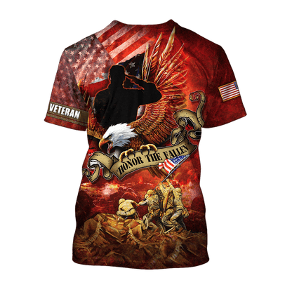 US Veteran - Honor The Fallen 3D All Over Printed Unisex Shirts MON24082201-VET , Gifts for veterans
