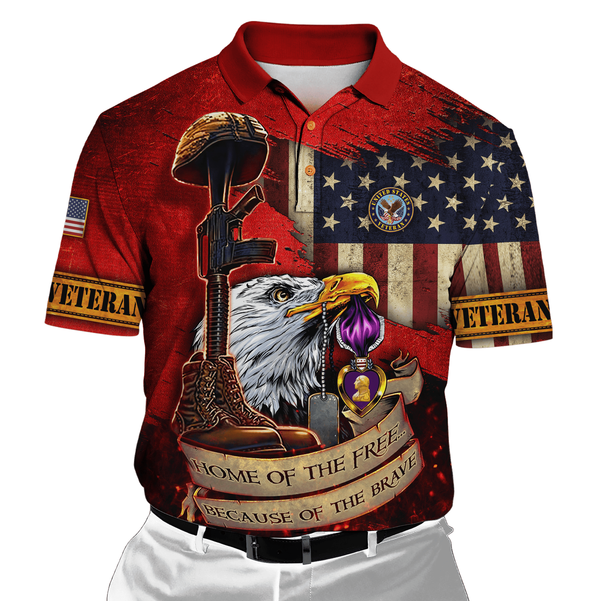 US Veteran - Home Of The Free 3D All Over Printed Unisex Shirts MH25082202 - VET , Gifts for veterans