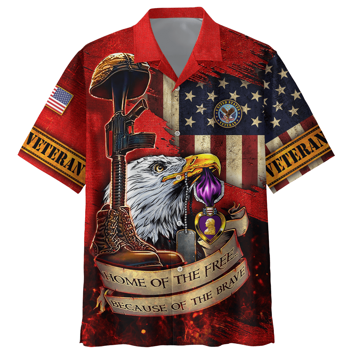 US Veteran - Home Of The Free 3D All Over Printed Unisex Shirts MH25082202 - VET , Gifts for veterans