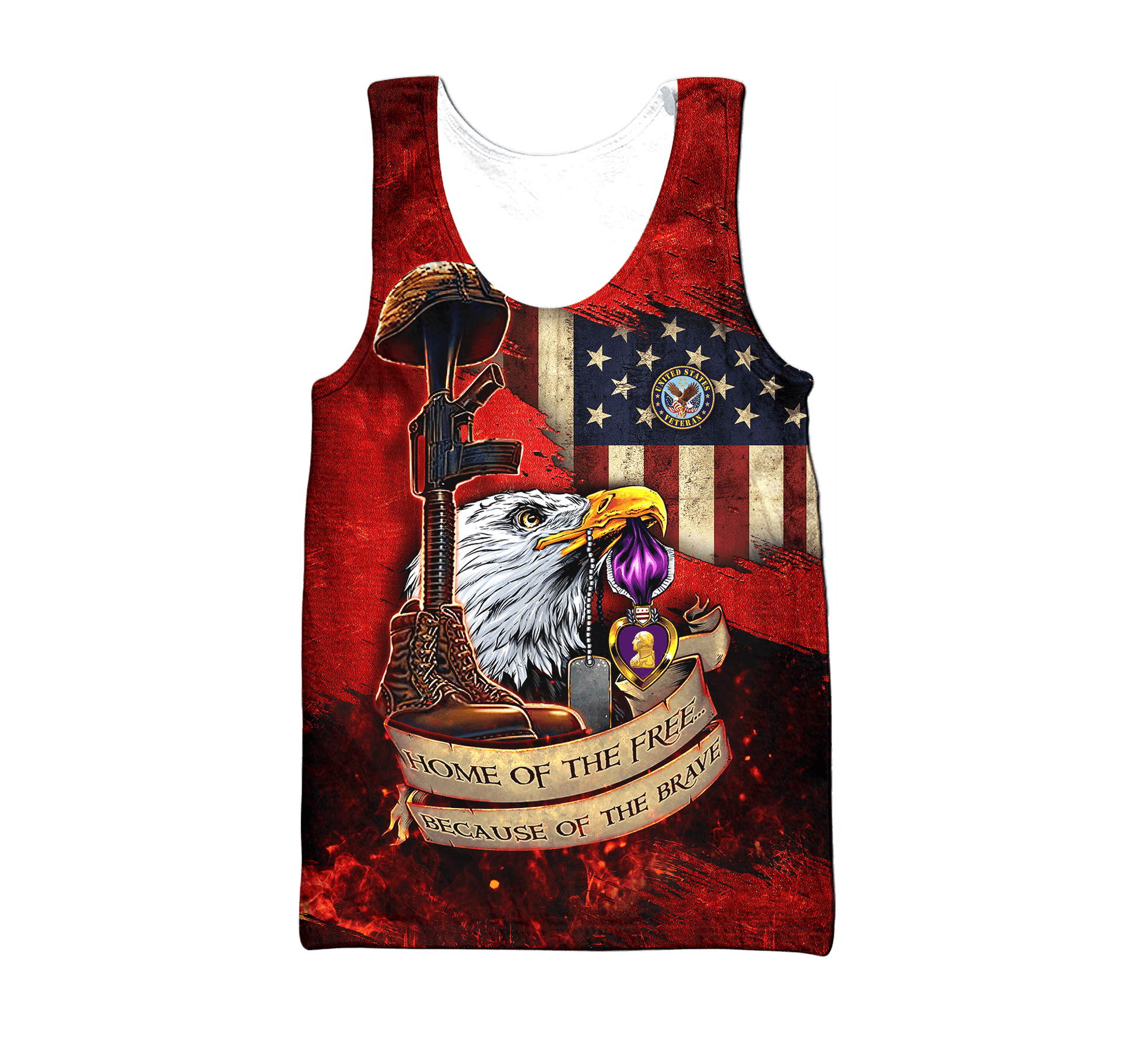 US Veteran - Home Of The Free 3D All Over Printed Unisex Shirts MH25082202 - VET , Gifts for veterans