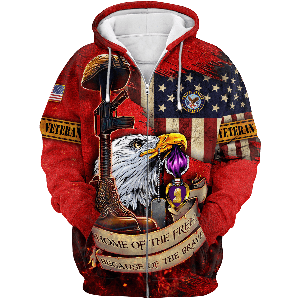 US Veteran - Home Of The Free 3D All Over Printed Unisex Shirts MH25082202 - VET , Gifts for veterans