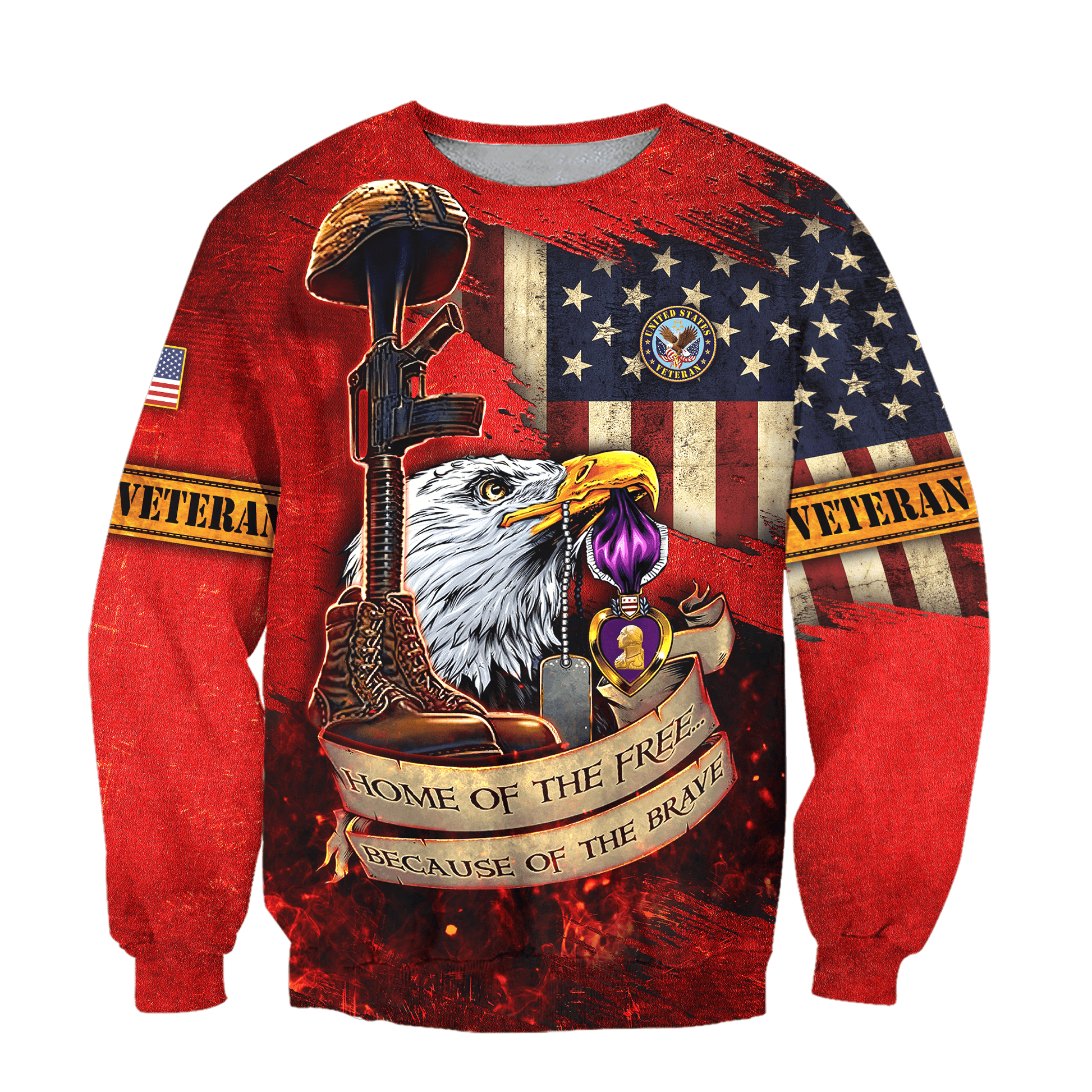 US Veteran - Home Of The Free 3D All Over Printed Unisex Shirts MH25082202 - VET , Gifts for veterans