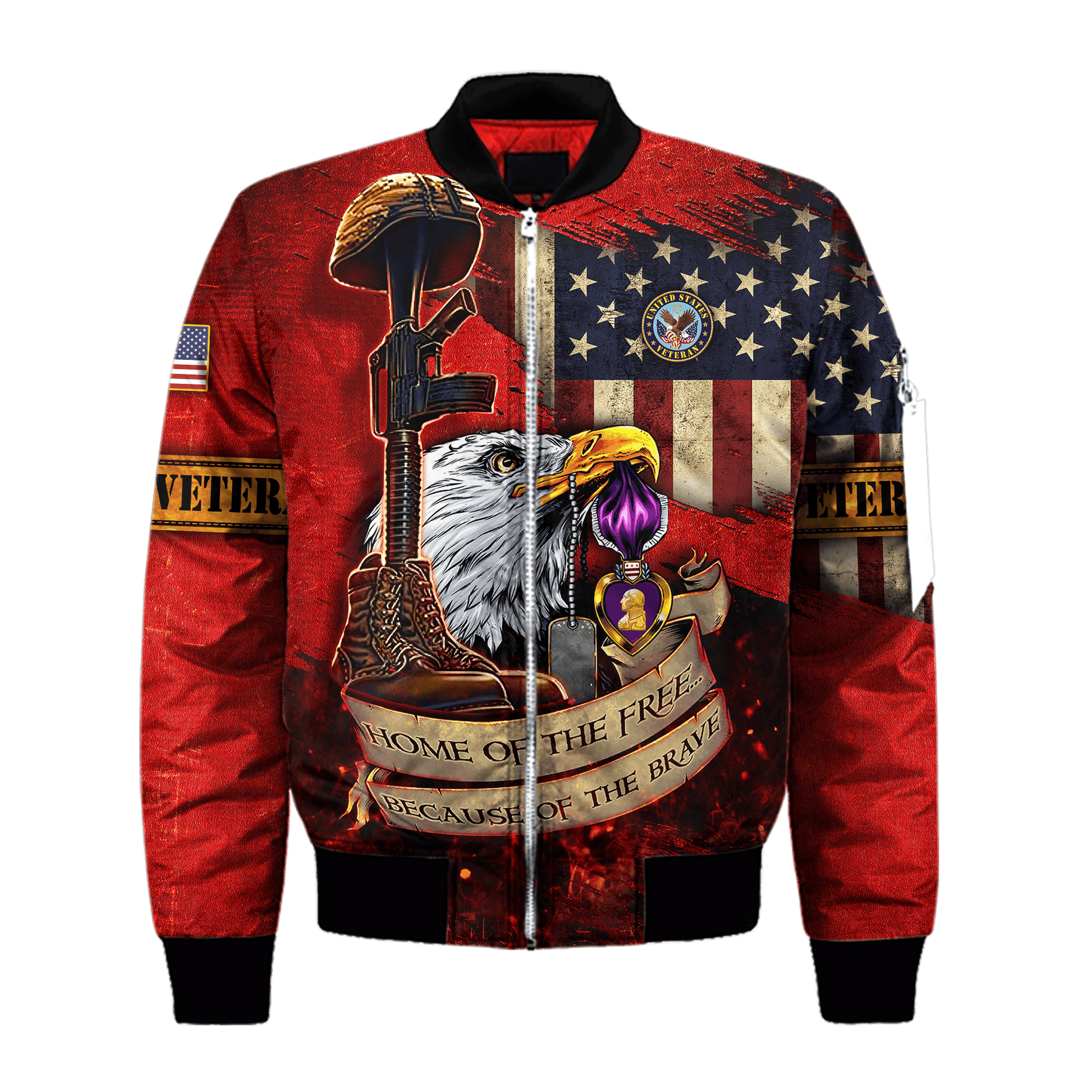 US Veteran - Home Of The Free 3D All Over Printed Unisex Shirts MH25082202 - VET , Gifts for veterans