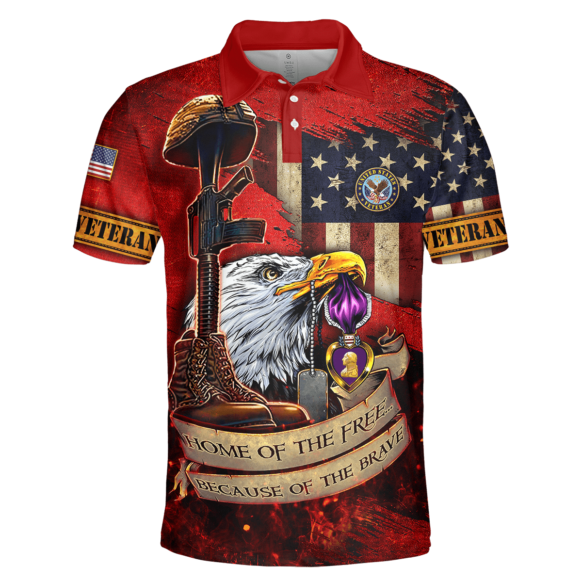 US Veteran - Home Of The Free 3D All Over Printed Unisex Shirts MH25082202 - VET , Gifts for veterans