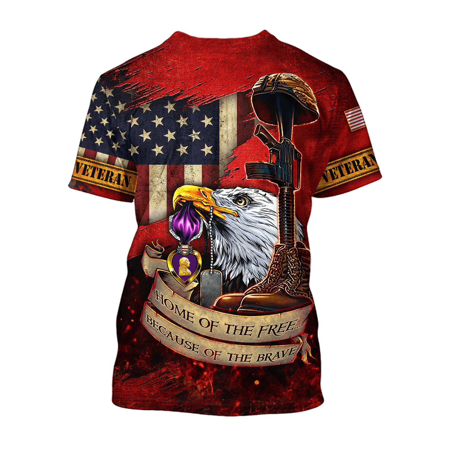 US Veteran - Home Of The Free 3D All Over Printed Unisex Shirts MH25082202 - VET , Gifts for veterans