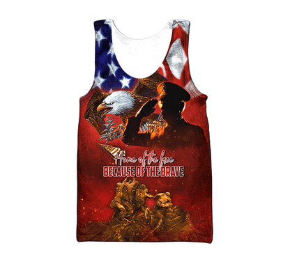 US Veteran - Home Of The Free Because Of The Brave 3D All Over Printed Unisex Shirts MH26082202 - VET , Gifts for veterans