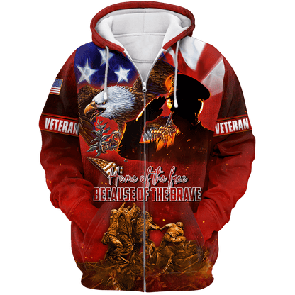 US Veteran - Home Of The Free Because Of The Brave 3D All Over Printed Unisex Shirts MH26082202 - VET , Gifts for veterans
