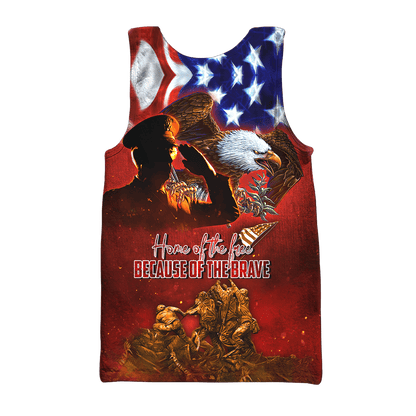 US Veteran - Home Of The Free Because Of The Brave 3D All Over Printed Unisex Shirts MH26082202 - VET , Gifts for veterans