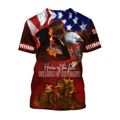 US Veteran - Home Of The Free Because Of The Brave 3D All Over Printed Unisex Shirts MH26082202 - VET , Gifts for veterans