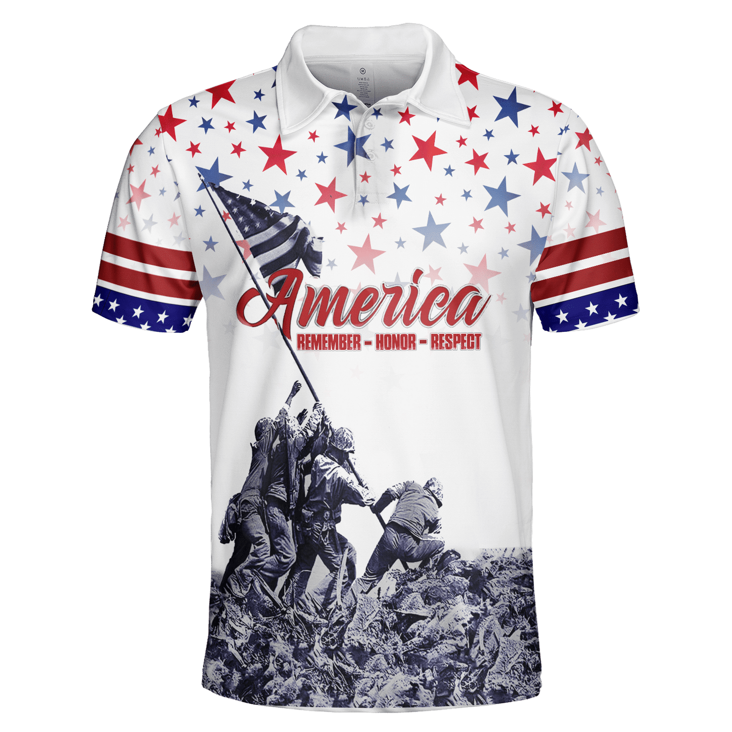 Remember - Honor - Respect - Veterans Day - Unisex Polo Shirt - Short , Gifts for veterans