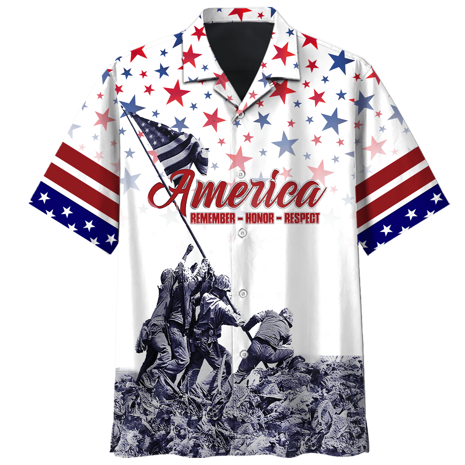 Remember - Honor - Respect - Veterans Day - Unisex Polo Shirt - Short , Gifts for veterans