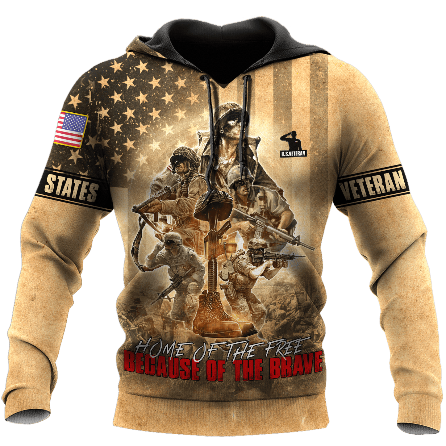 US Veteran - Home Of The Free Because Of The Brave Unisex Shirts MON30082201-VET , Gifts for veterans