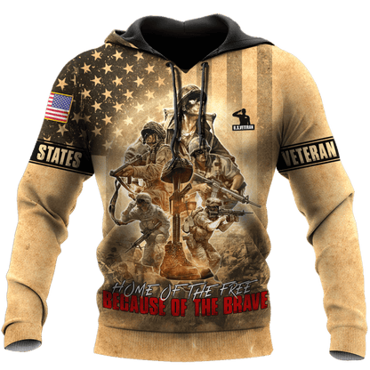 US Veteran - Home Of The Free Because Of The Brave Unisex Shirts MON30082201-VET , Gifts for veterans