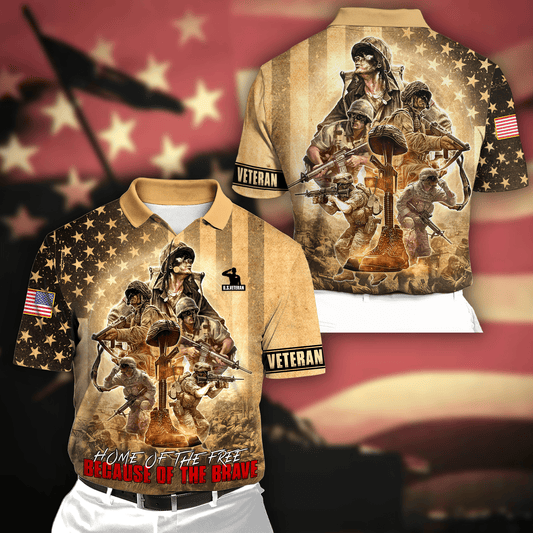 US Veteran - Home Of The Free Because Of The Brave Unisex Shirts MON30082201-VET , Gifts for veterans
