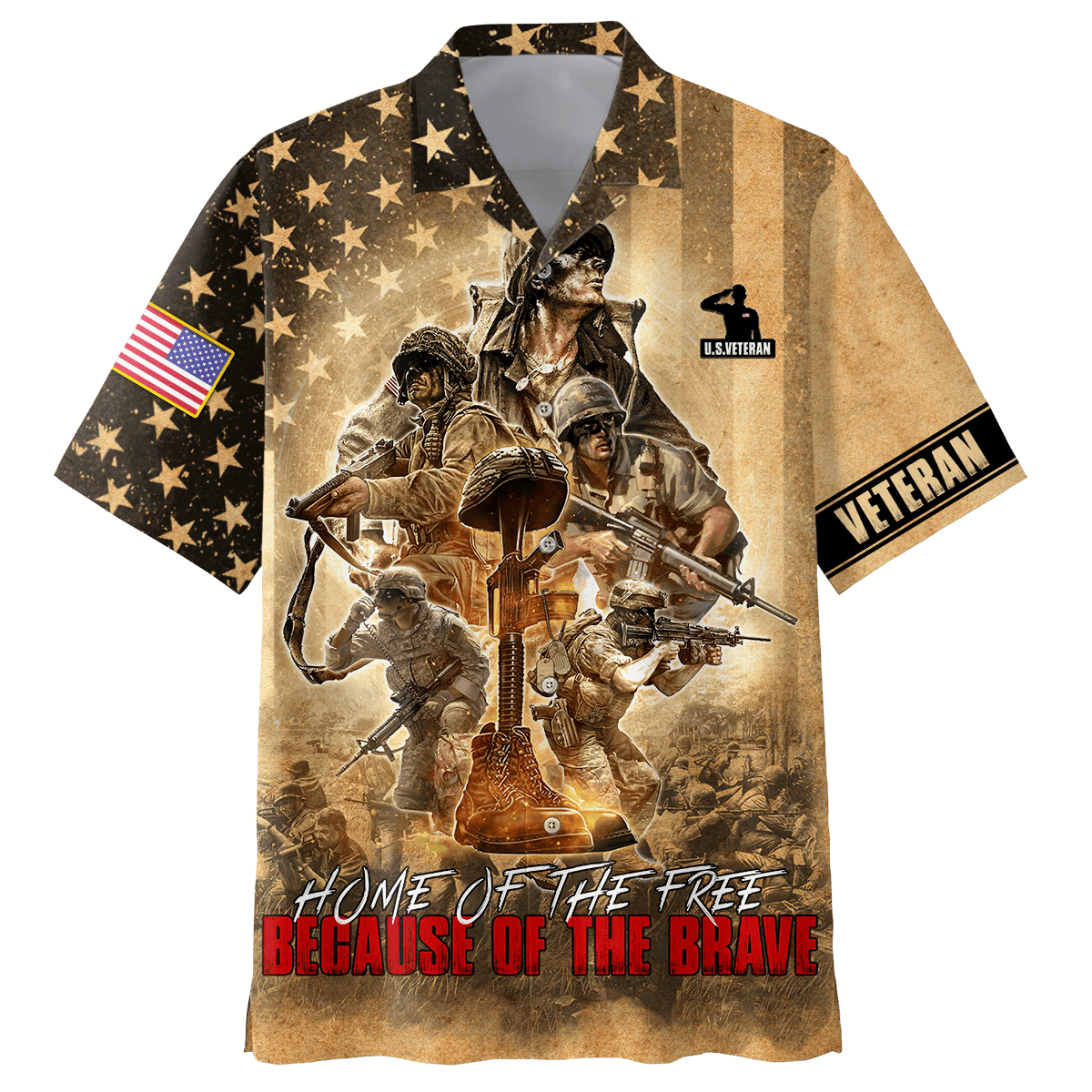 US Veteran - Home Of The Free Because Of The Brave Unisex Shirts MON30082201-VET , Gifts for veterans