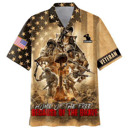 US Veteran - Home Of The Free Because Of The Brave Unisex Shirts MON30082201-VET , Gifts for veterans