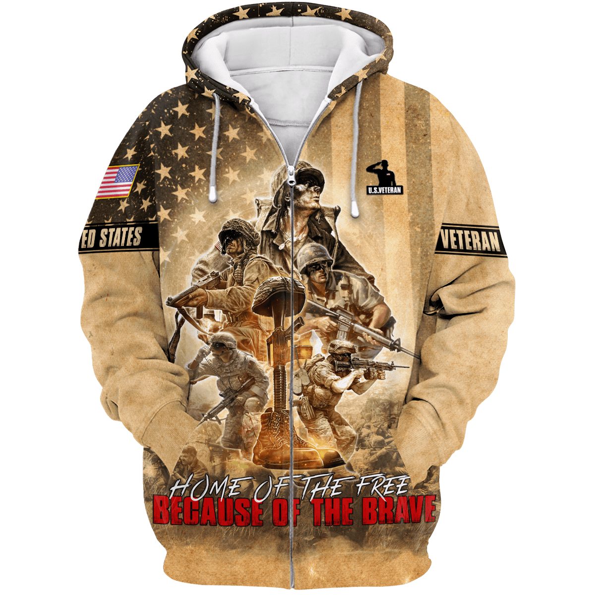 US Veteran - Home Of The Free Because Of The Brave Unisex Shirts MON30082201-VET , Gifts for veterans