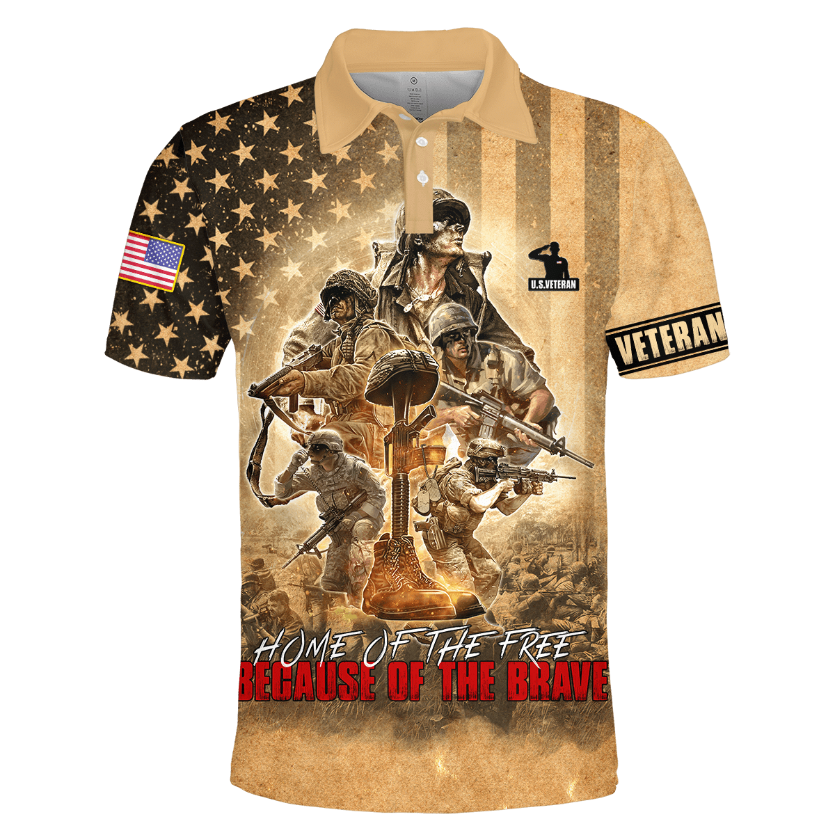 US Veteran - Home Of The Free Because Of The Brave Unisex Shirts MON30082201-VET , Gifts for veterans