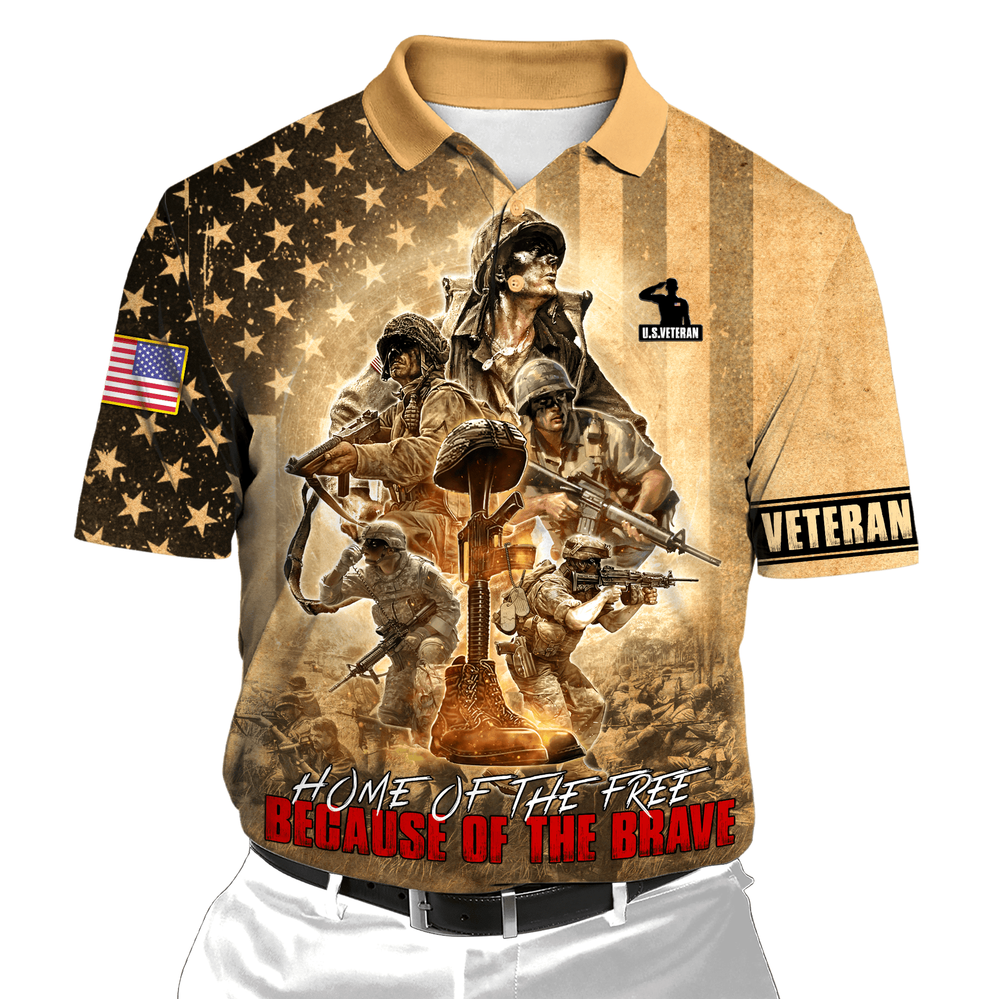 US Veteran - Home Of The Free Because Of The Brave Unisex Shirts MON30082201-VET , Gifts for veterans