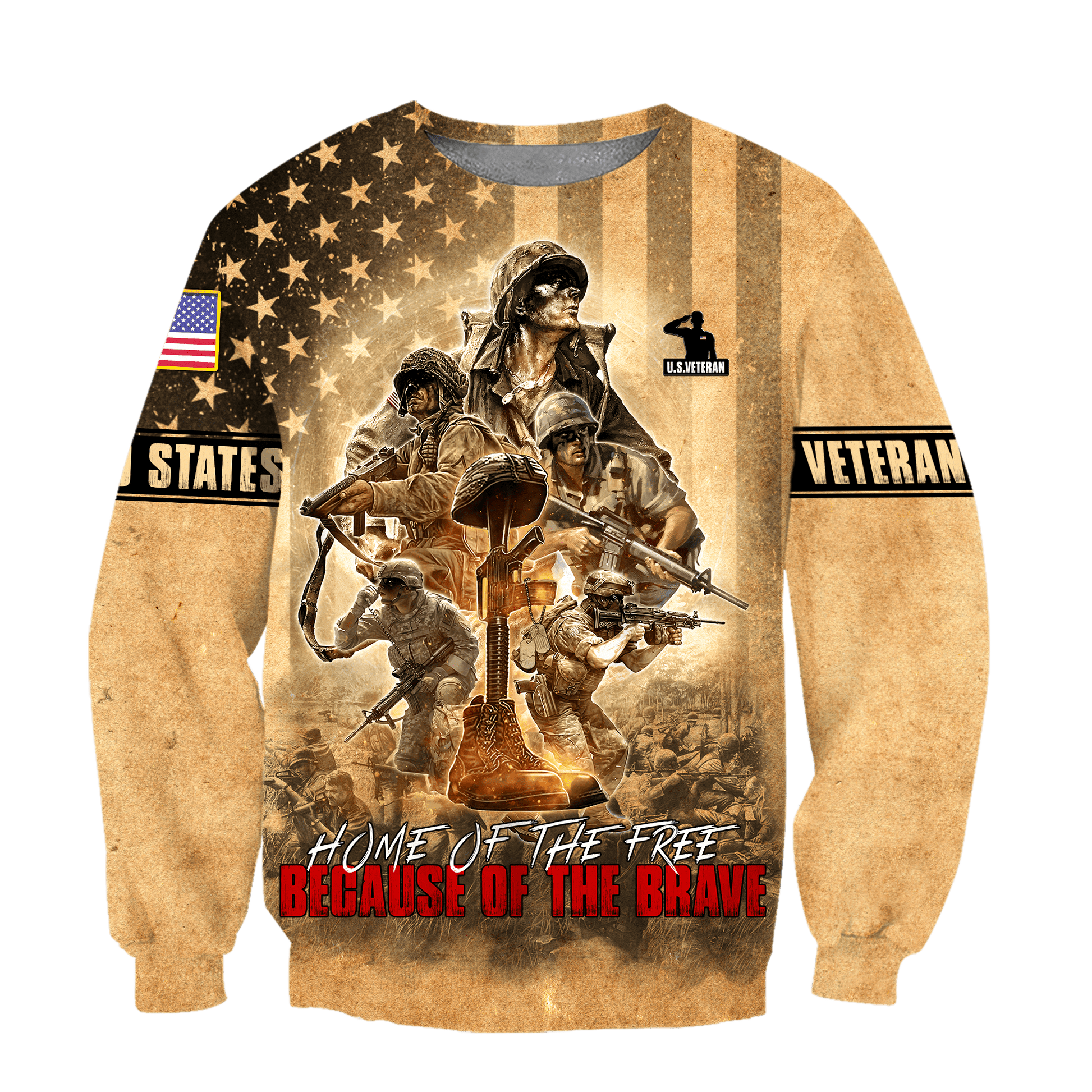 US Veteran - Home Of The Free Because Of The Brave Unisex Shirts MON30082201-VET , Gifts for veterans