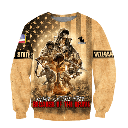 US Veteran - Home Of The Free Because Of The Brave Unisex Shirts MON30082201-VET , Gifts for veterans