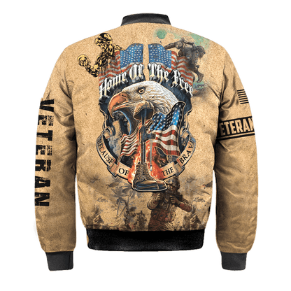 Home Of The Free - Because Of The Brave - Us Veteran - Unisex Zip Hoodie , Gifts for veterans, easychoo.com