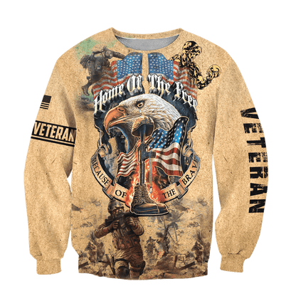 Home Of The Free - Because Of The Brave - Us Veteran - Unisex Zip Hoodie , Gifts for veterans, easychoo.com