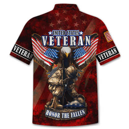 US Veteran - Eagle With American Flag Honor The Fallen Unisex Shirts TT011001- VET , Gifts for veterans