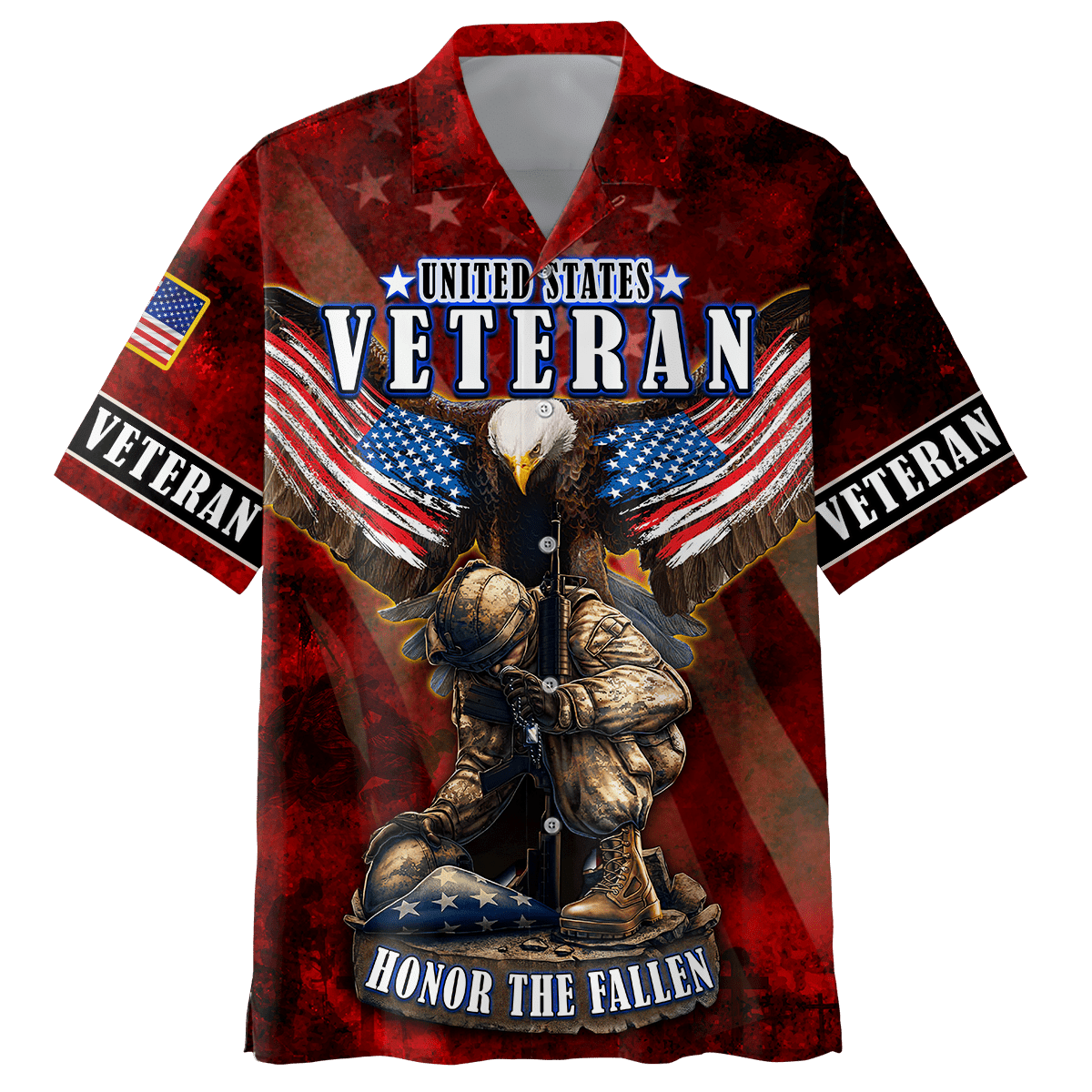 US Veteran - Eagle With American Flag Honor The Fallen Unisex Shirts TT011001- VET , Gifts for veterans