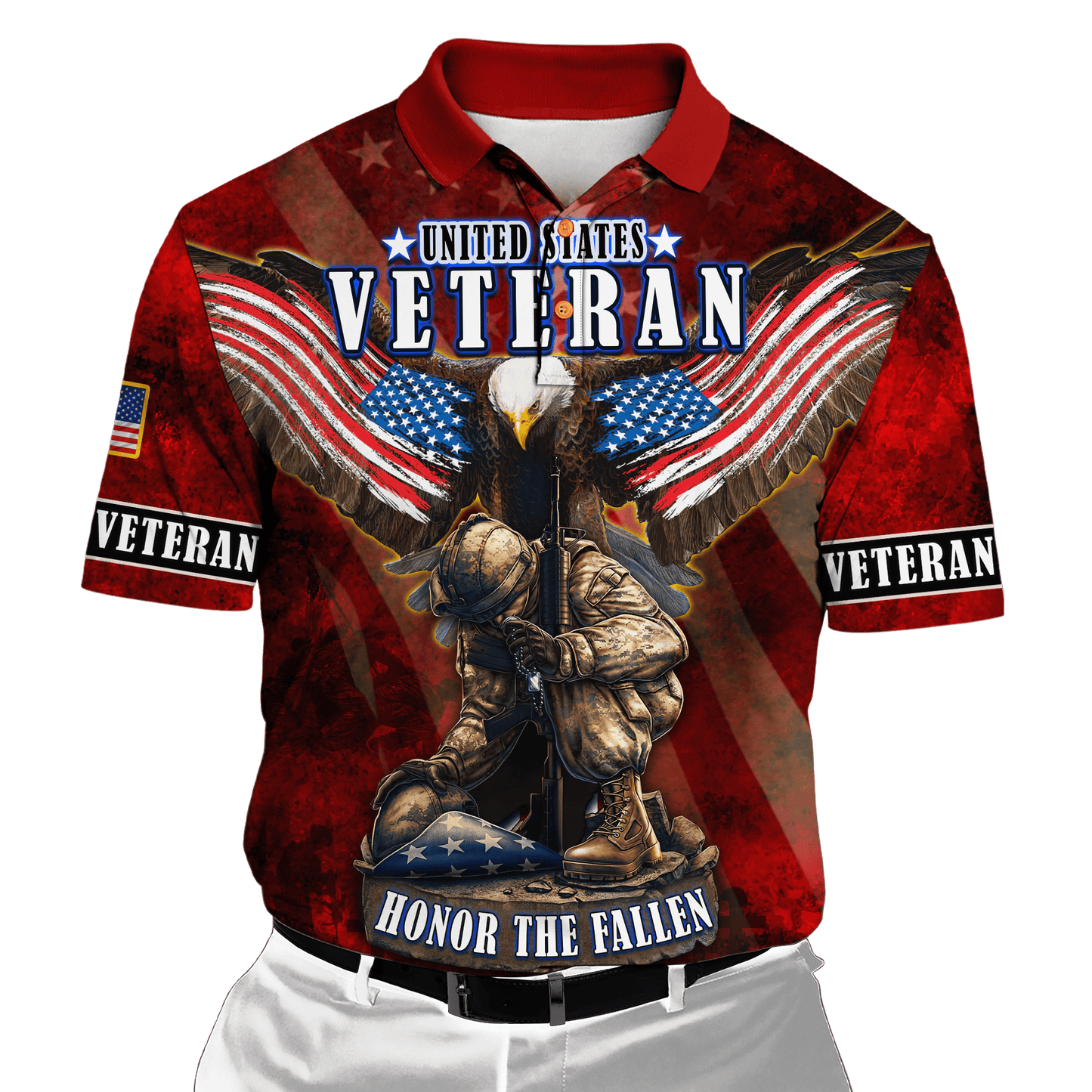 US Veteran - Eagle With American Flag Honor The Fallen Unisex Shirts TT011001- VET , Gifts for veterans