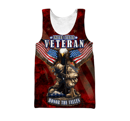 US Veteran - Eagle With American Flag Honor The Fallen Unisex Shirts TT011001- VET , Gifts for veterans