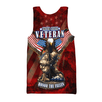 US Veteran - Eagle With American Flag Honor The Fallen Unisex Shirts TT011001- VET , Gifts for veterans