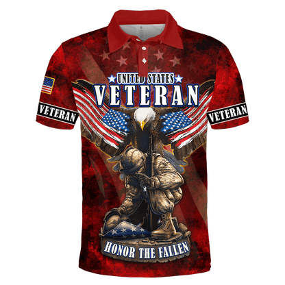 US Veteran - Eagle With American Flag Honor The Fallen Unisex Shirts TT011001- VET , Gifts for veterans