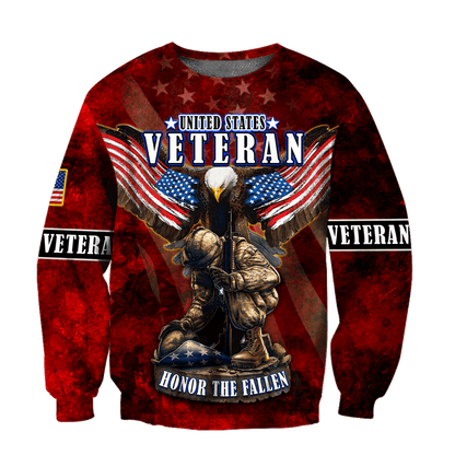 US Veteran - Eagle With American Flag Honor The Fallen Unisex Shirts TT011001- VET , Gifts for veterans