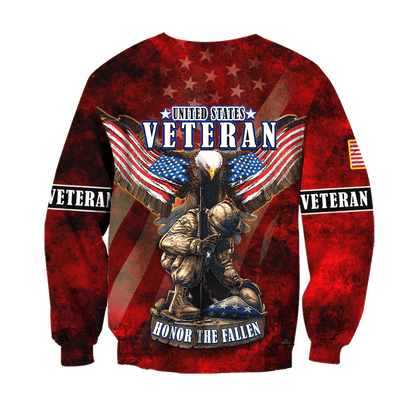 US Veteran - Eagle With American Flag Honor The Fallen Unisex Shirts TT011001- VET , Gifts for veterans