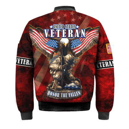 US Veteran - Eagle With American Flag Honor The Fallen Unisex Shirts TT011001- VET , Gifts for veterans