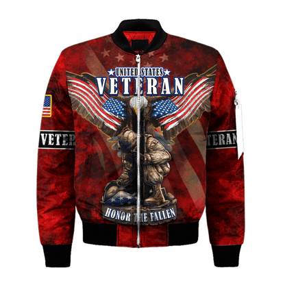US Veteran - Eagle With American Flag Honor The Fallen Unisex Shirts TT011001- VET , Gifts for veterans