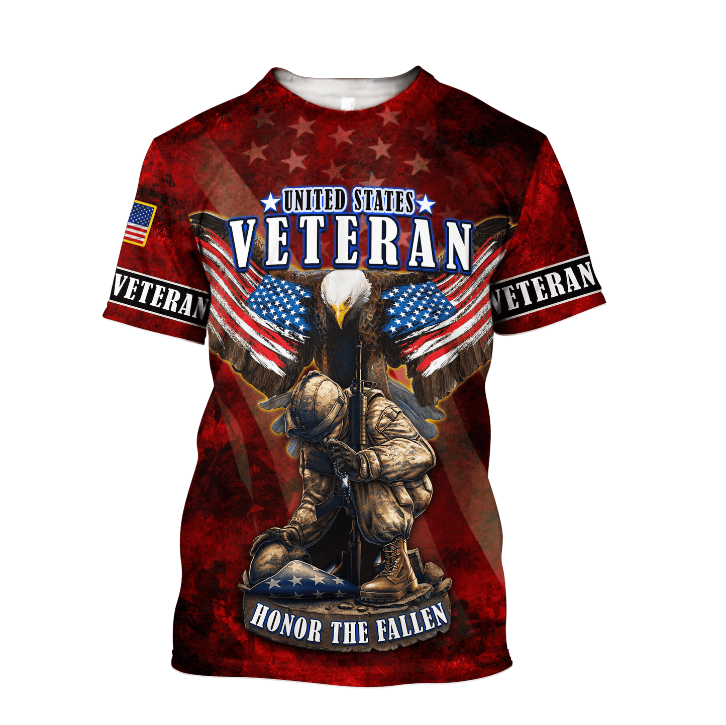US Veteran - Eagle With American Flag Honor The Fallen Unisex Shirts TT011001- VET , Gifts for veterans