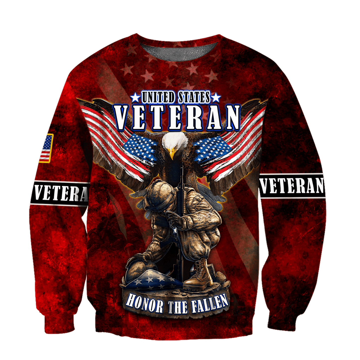 US Veteran - Eagle With American Flag Honor The Fallen Unisex Shirts TT011001- VET , Gifts for veterans