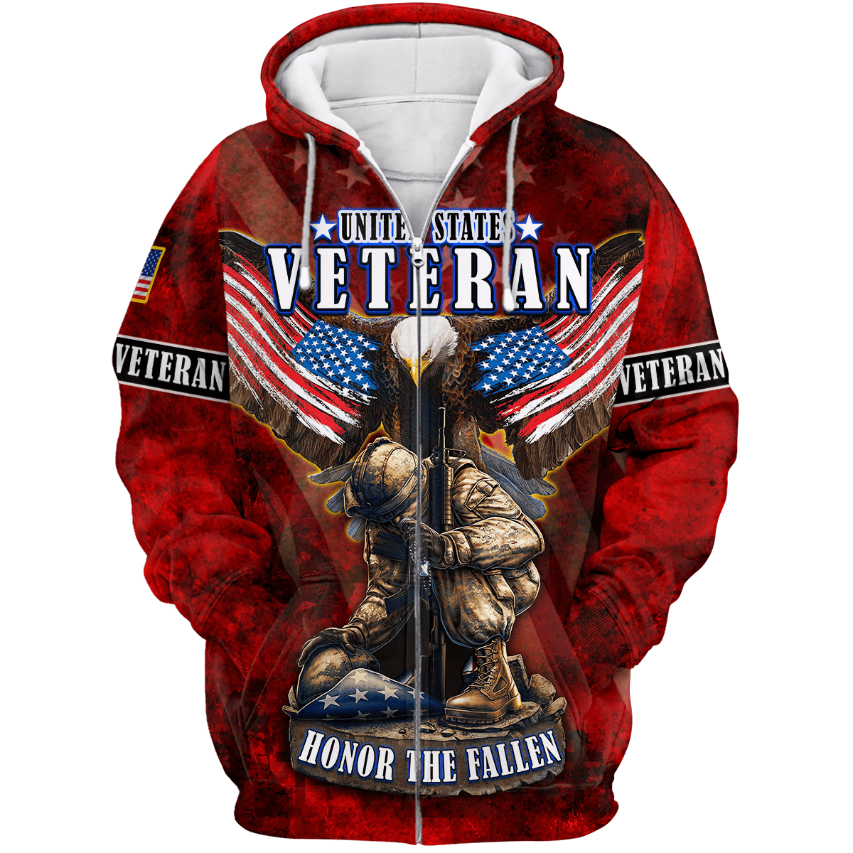 US Veteran - Eagle With American Flag Honor The Fallen Unisex Shirts TT011001- VET , Gifts for veterans