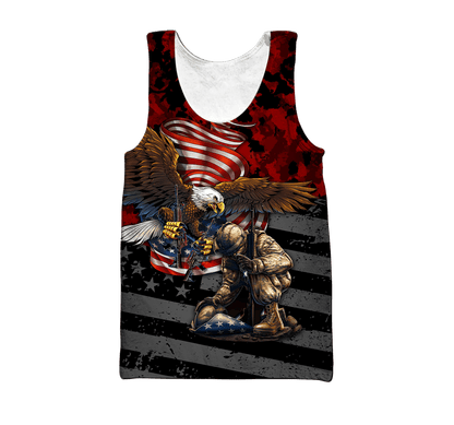 US Veteran - Eagle With American Flag Unisex Shirts TT041001-VET , Gifts for veterans