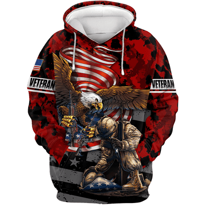 US Veteran - Eagle With American Flag Unisex Shirts TT041001-VET , Gifts for veterans