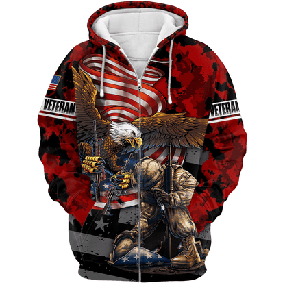 US Veteran - Eagle With American Flag Unisex Shirts TT041001-VET , Gifts for veterans