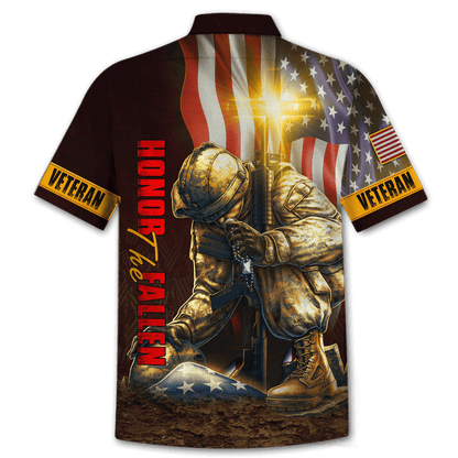 US Veteran - American Flag Honor The Fallen Unisex Shirts MON04102202-VET , Gifts for veterans