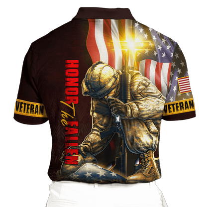 US Veteran - American Flag Honor The Fallen Unisex Shirts MON04102202-VET , Gifts for veterans