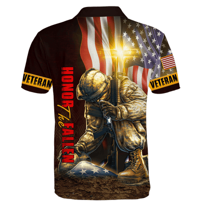 US Veteran - American Flag Honor The Fallen Unisex Shirts MON04102202-VET , Gifts for veterans