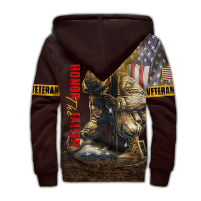 US Veteran - American Flag Honor The Fallen Unisex Shirts MON04102202-VET , Gifts for veterans